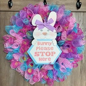 Spring Easter Mesh Wreath